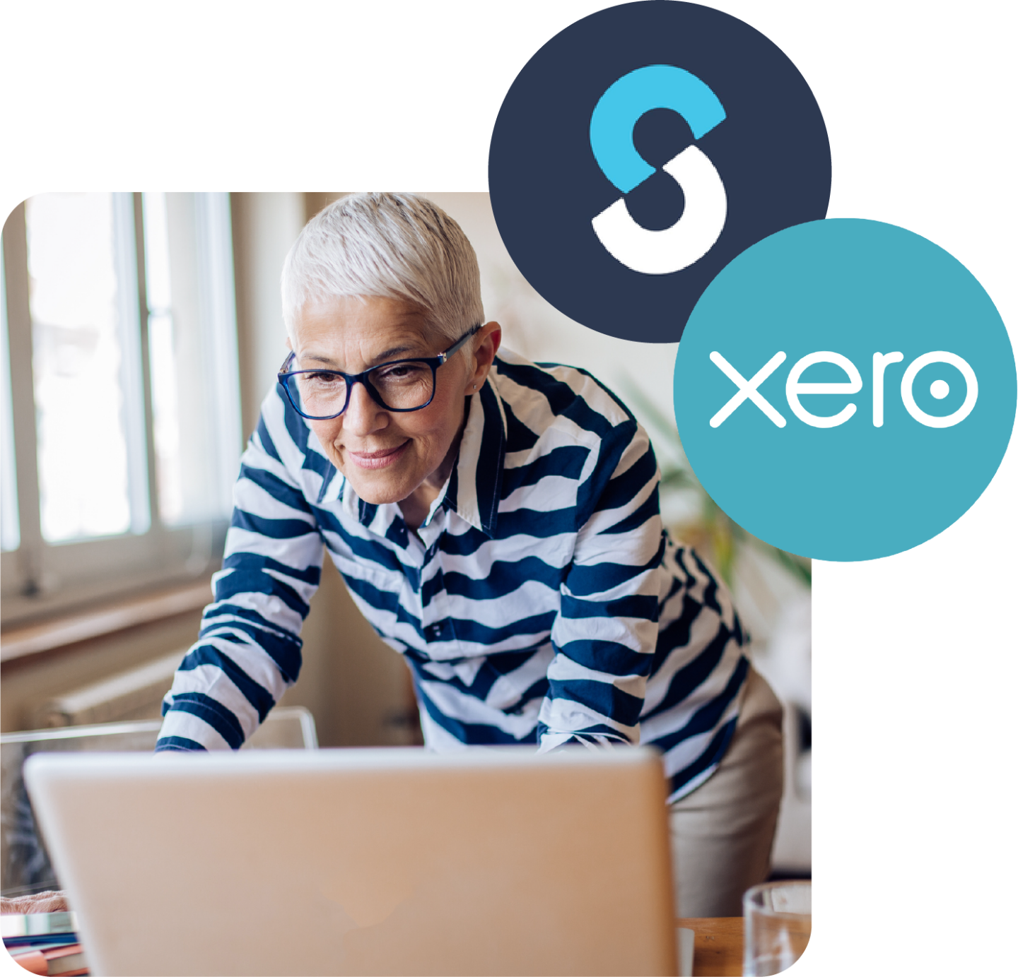 Female support worker on her laptop integrating Xero accounting software with ShiftCare